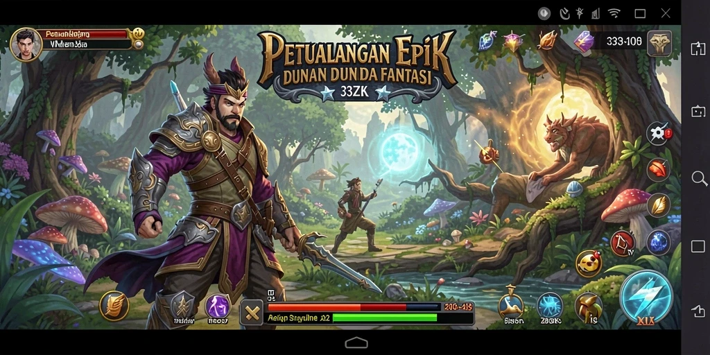 Tampilan gameplay seru dalam 33ZK yang penuh aksi RPG.