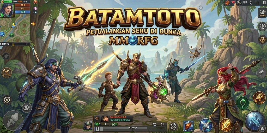 Screenshot gameplay BATAMTOTO menampilkan aksi pertempuran epik di dunia MMORPG.