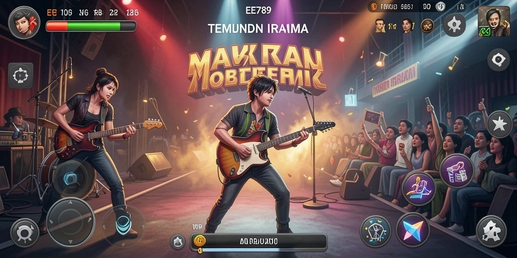 Tampilan gameplay EE789 yang seru dan interaktif dengan alat musik virtual.