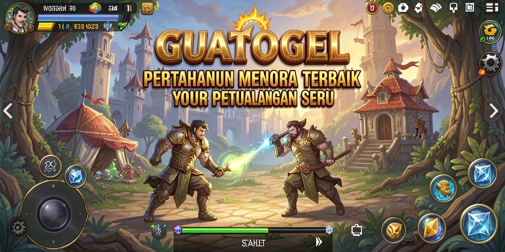 Tampilan gameplay GUATOGEL yang menawan dalam pertahanan menara.
