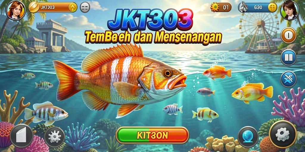 Screenshot gameplay JKT303 yang menunjukkan aksi Tembak Ikan.