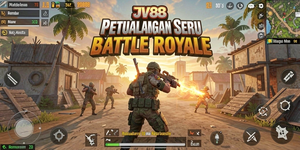Tampilan gameplay seru di JV88 dengan aksi pertempuran intens.