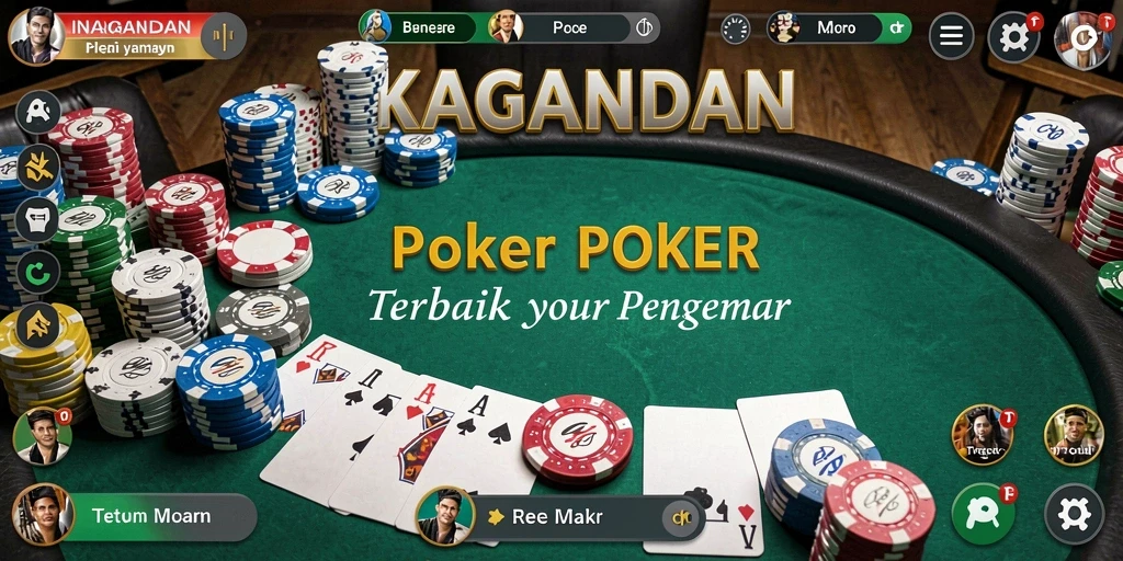 Tampilan gameplay KAGANDAN dengan aksi poker seru.