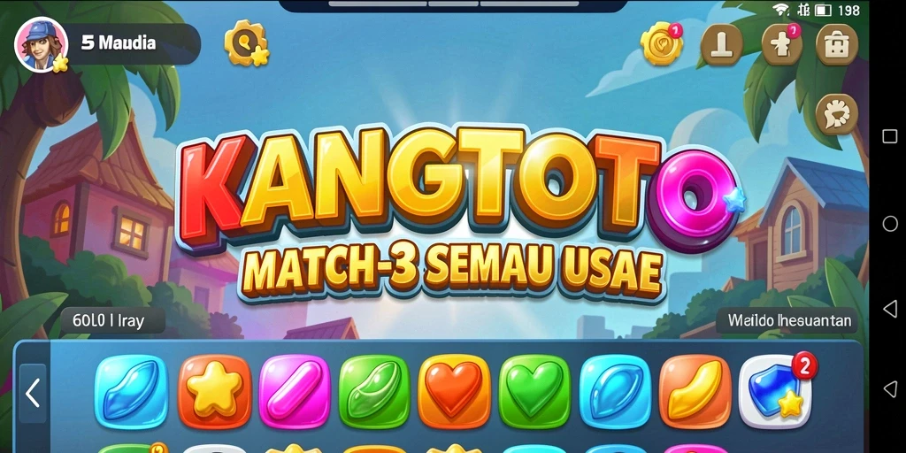 Gambar gameplay KANGTOTO yang menunjukkan momen seru mencocokkan item.