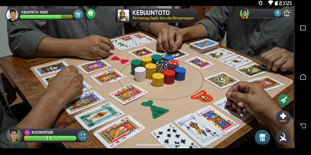 Screenshot gameplay KEBUNTOTO menunjukkan keseruan permainan Gaple.