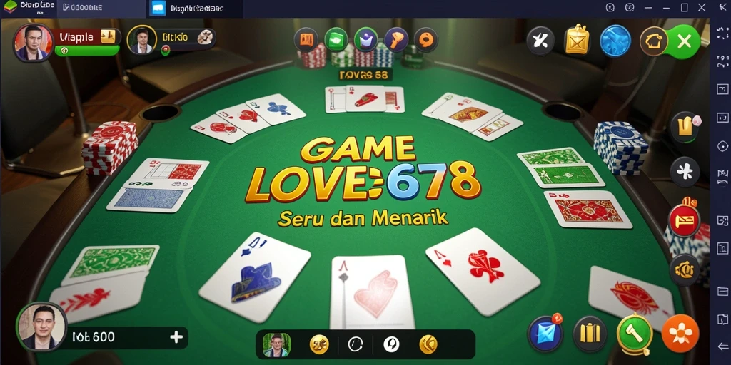 Tampilan gameplay seru dan interaktif Love678 dalam permainan Gaple.