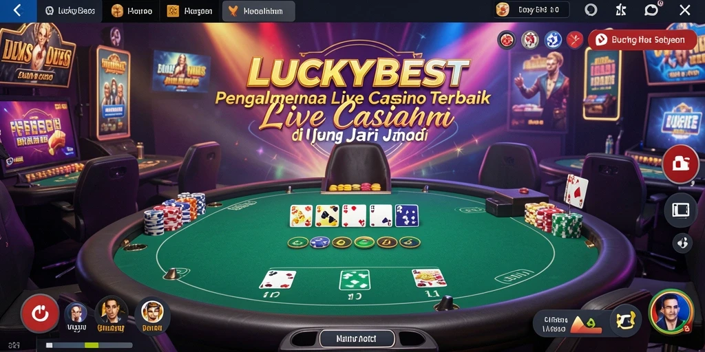 Screenshot gameplay LUCKYBEST menampilkan suasana Live Casino yang mendebarkan.