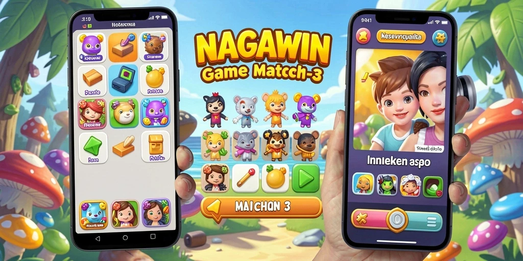 Gameplay seru NAGAWIN dalam genre Match-3 yang menakjubkan.