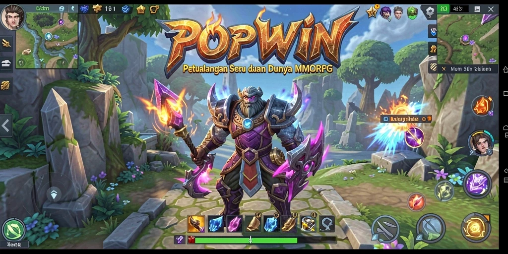 Tampilan gameplay menarik dari dunia MMORPG POPWIN.