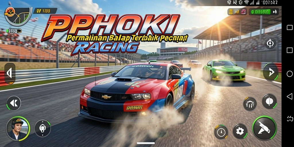Gameplay seru PPHOKI dengan mobil balap yang mendebarkan.