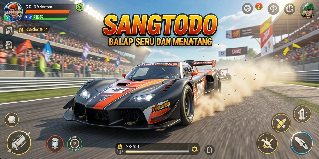 Tampilan gameplay SANGTOTO yang mendebarkan di trek balap.