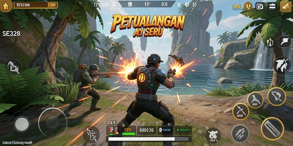 Screenshot SE328 menampilkan aksi tempur seru dalam TPS.