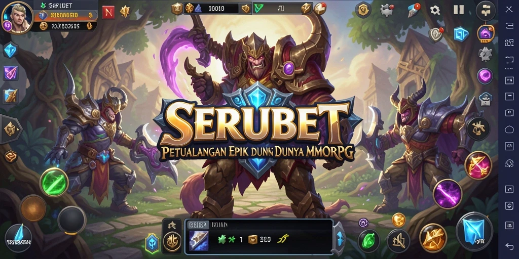 Skrinsut gameplay SERUBET yang menunjukkan pertempuran mendebarkan dalam dunia MMORPG.