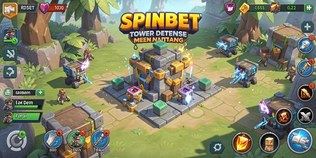 Tampilan gameplay SPINBET yang menarik dan menantang di genre Tower Defense.