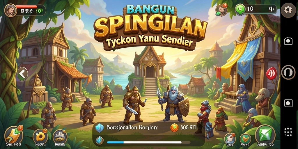 Tampilan gameplay menakjubkan dari SPINGILA yang menampilkan strategi Tycoon.
