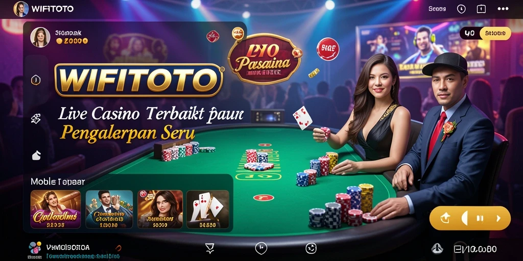 Tampilan utama WIFITOTO dengan dealer langsung di game Live Casino.